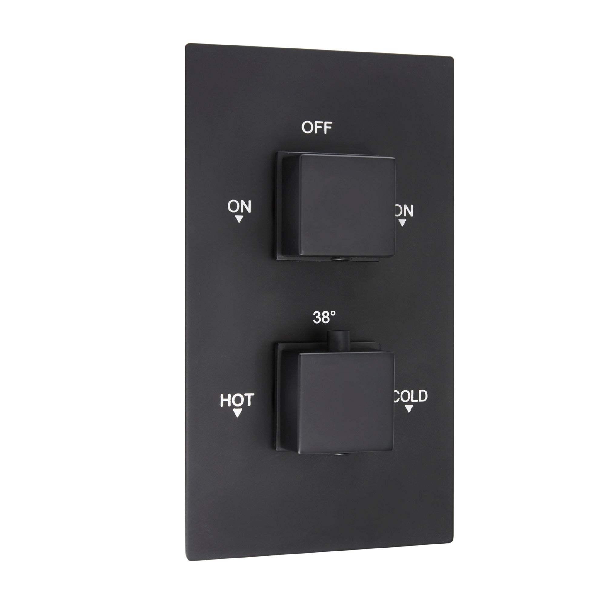Matt Black Square Concealed Thermostatic Shower Valve Rainfall Set