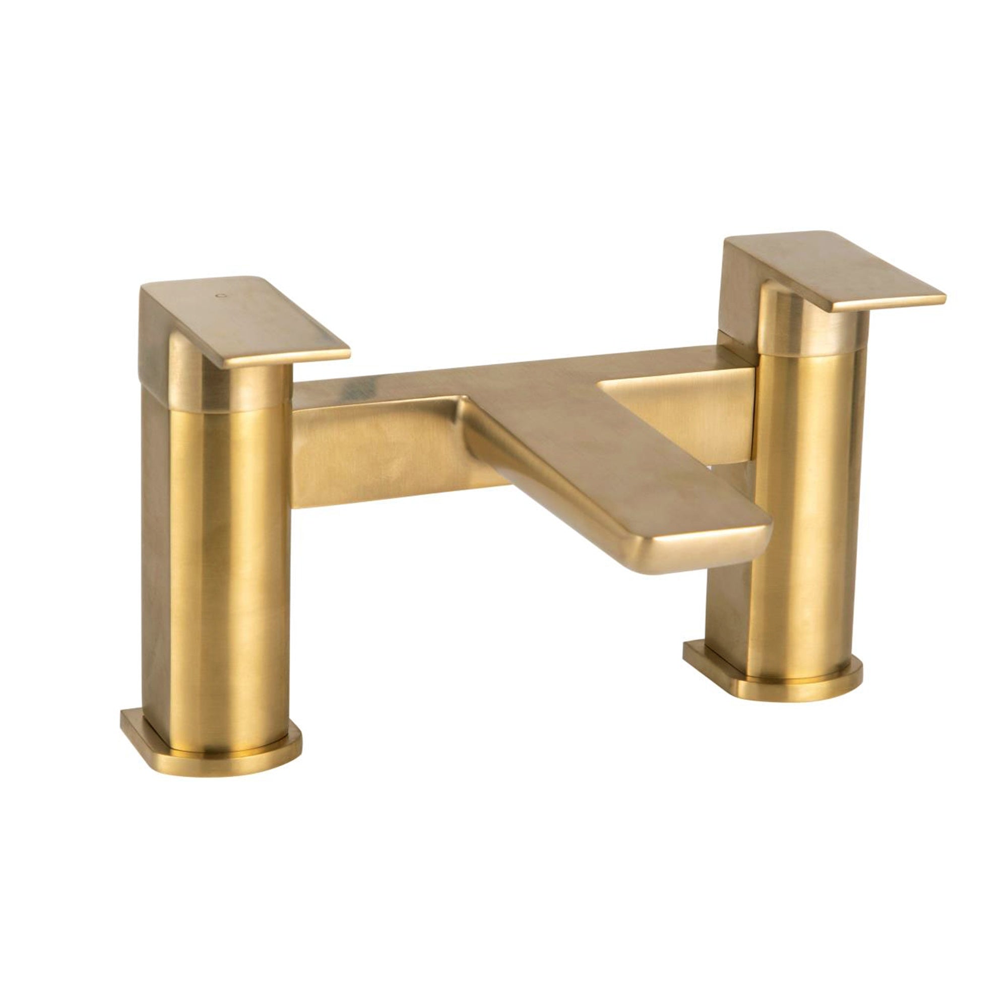 Luxury Curve Brushed Brass Basin & Bath Filler Bathroom Tap Pack