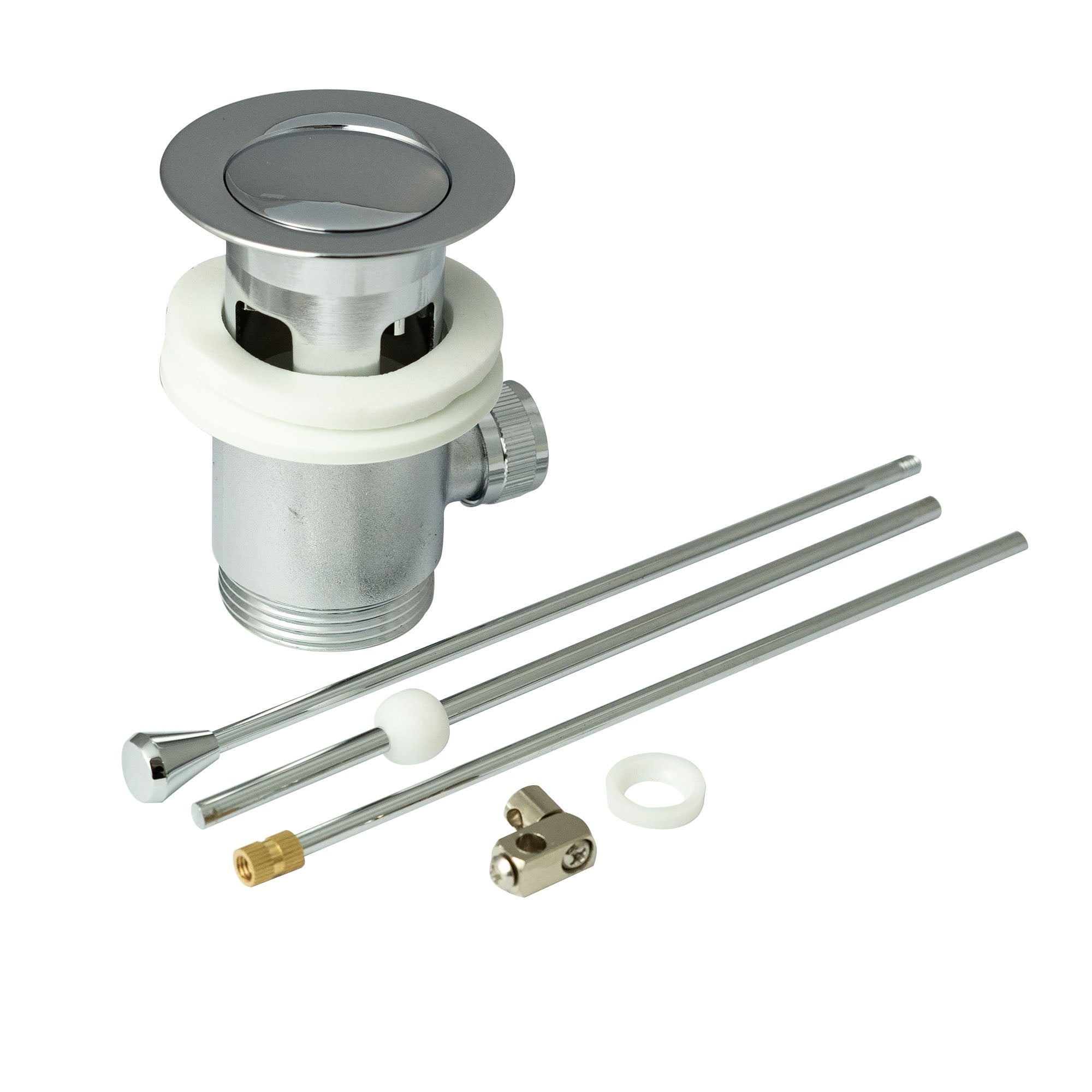 FNX Bathrooms Chrome Pop Up Basin Waste Assembly Kit for UK Standard Fit Bathroom Sinks, Durable Brass & Zinc