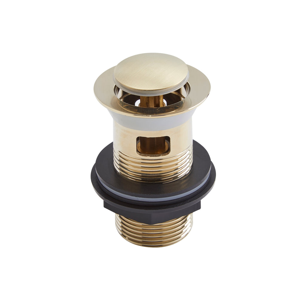 FNX Bathrooms Brushed Brass Basin Mono Mixer Tap with Pop-Up Waste - UK Standard Fit