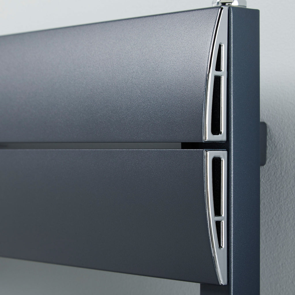 Modern Anthracite Flat Panel Towel Radiator - 500x1000mm Dual Fuel Bathroom Towel Warmer