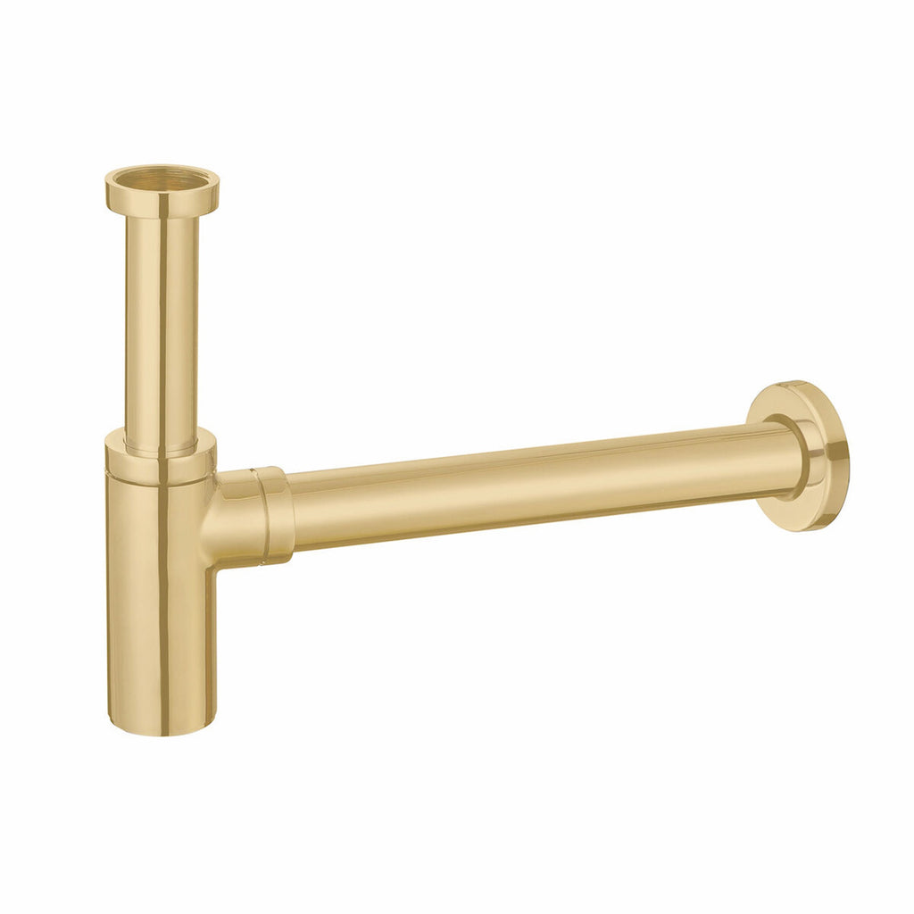 FNX Bathrooms 400mm Curved Wall Hung Cloakroom Basin with Brushed Brass Tap Set