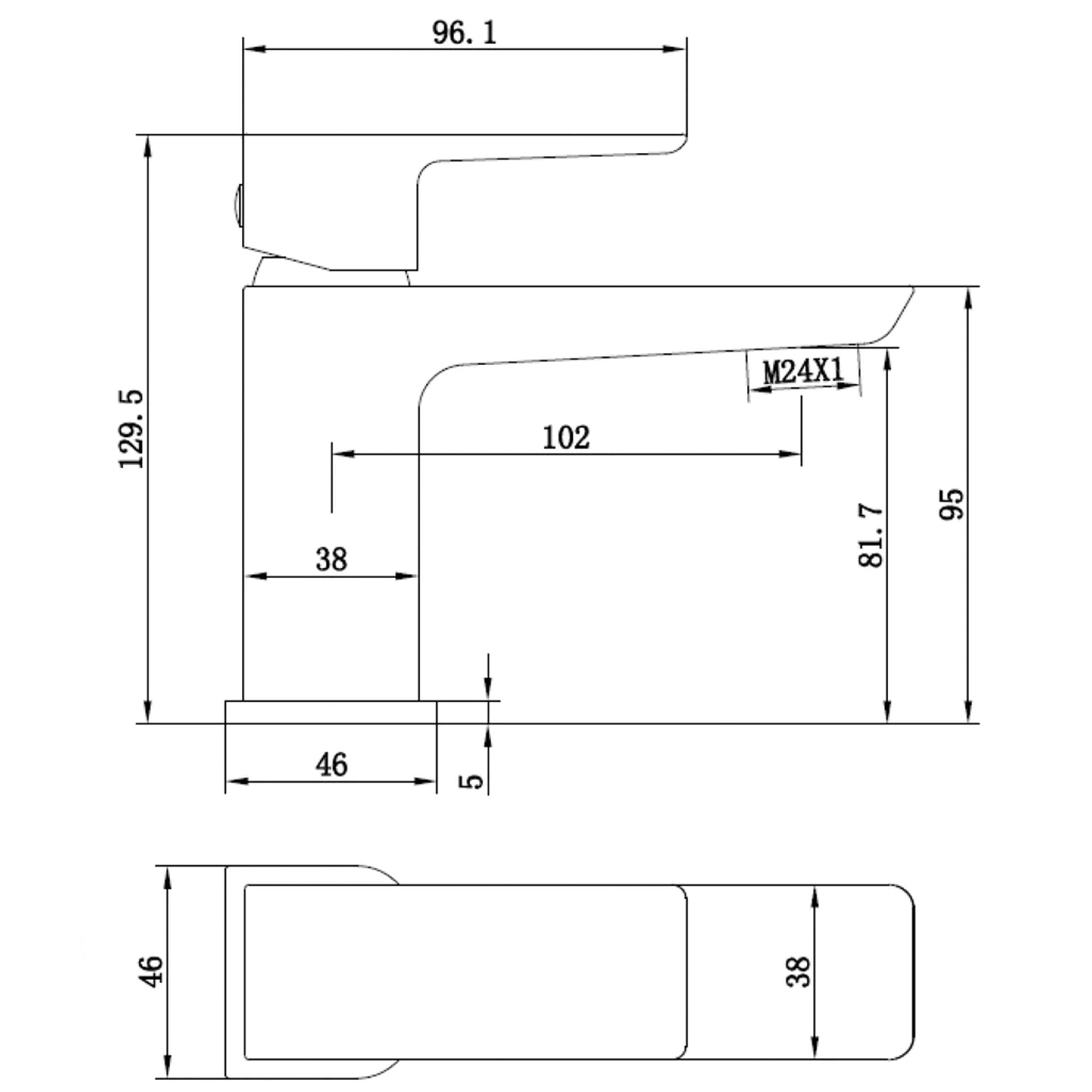 FNX Bathrooms 400mm Curved Wall Hung Cloakroom Basin with Brushed Brass Tap Set
