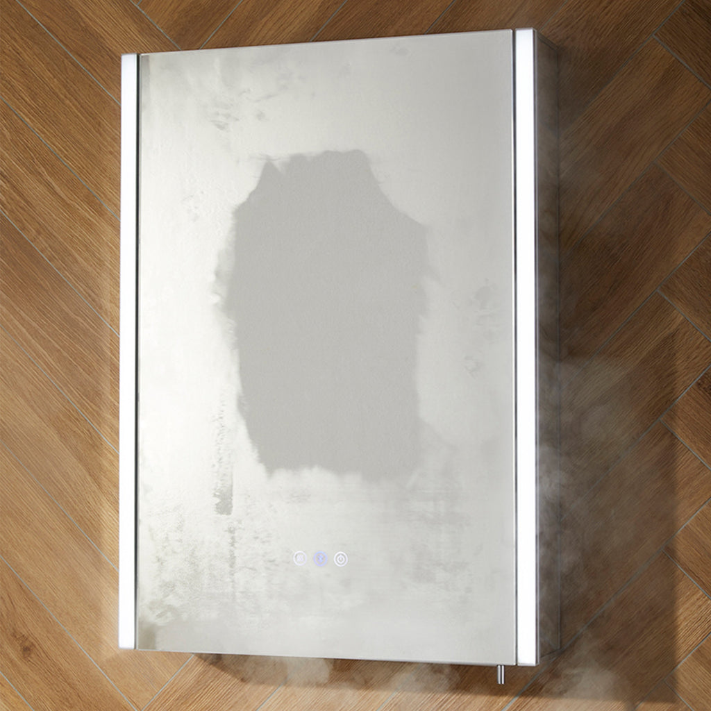 500mm Mirror Cabinet 1 Door LED Illuminated Bluetooth Speakers IP44