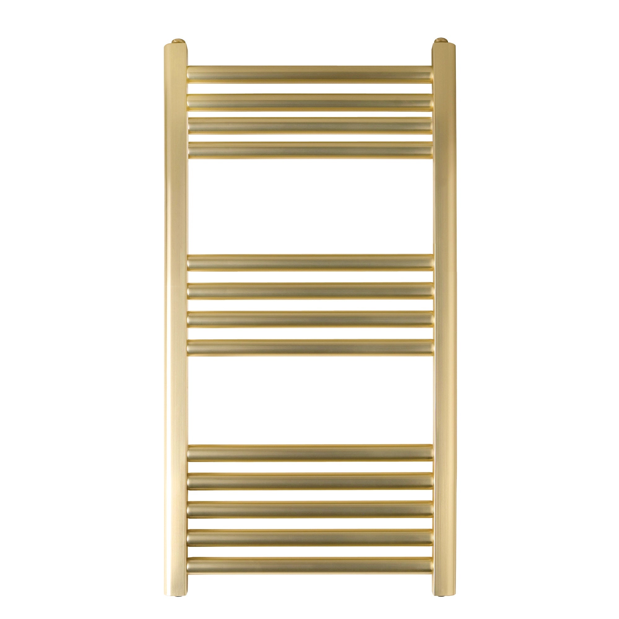 FNX Bathrooms  VOS Brushed Brass Dual Fuel Towel Radiator - 800x400mm Vertical Ladder Rail for Bathrooms
