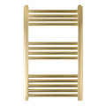 FNX Bathrooms Luxury Brushed Brass 800 x 500mm Towel Radiator, Efficient 859 BTU Output, Dual Fuel Capable