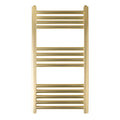 FNX Bathrooms Brushed Brass 1200x400mm Vertical Towel Radiator Ladder Rail Dual Fuel Compatible