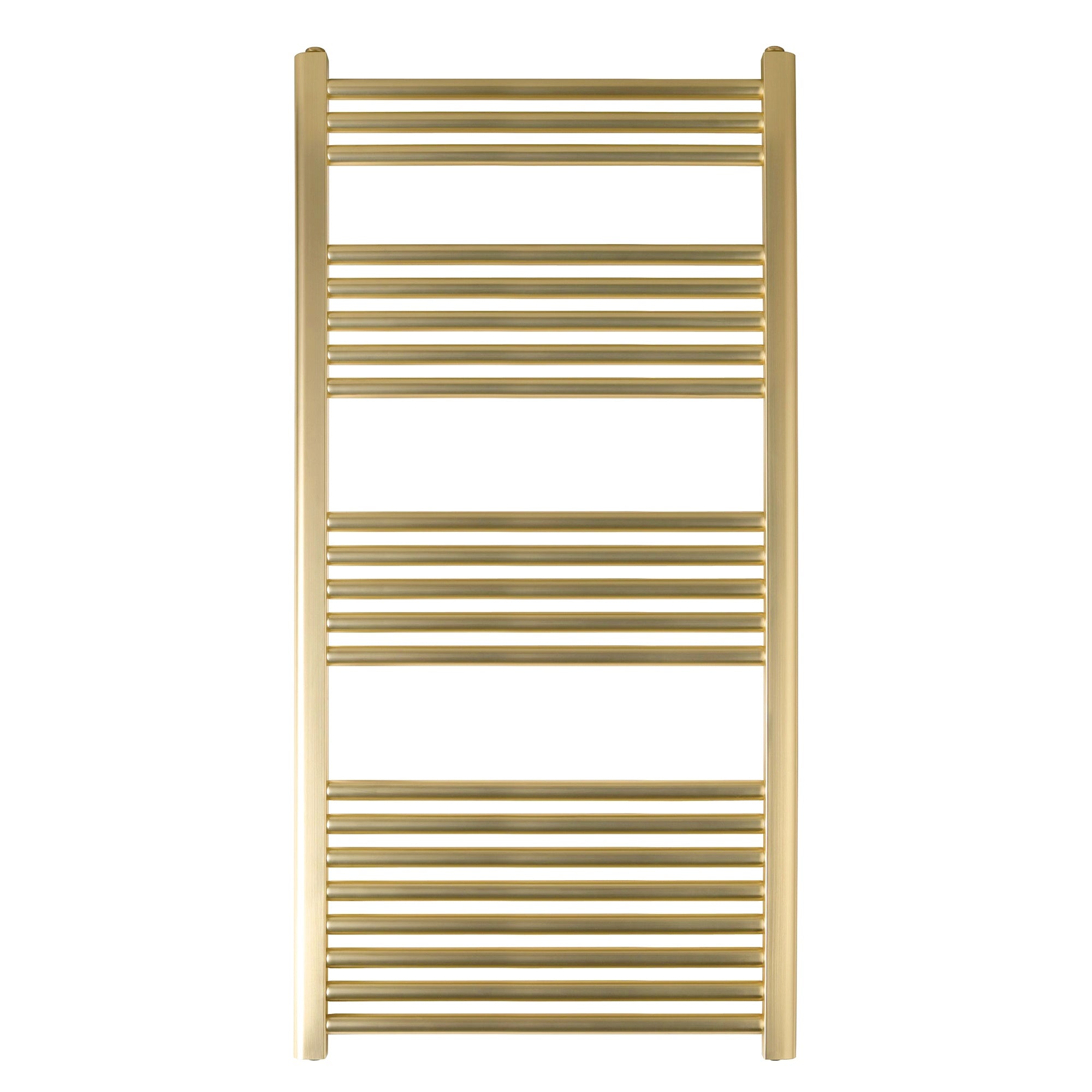 Luxury Brushed Brass Dual Fuel Towel Radiator - 1200x600mm Ladder Rail for Modern Bathrooms