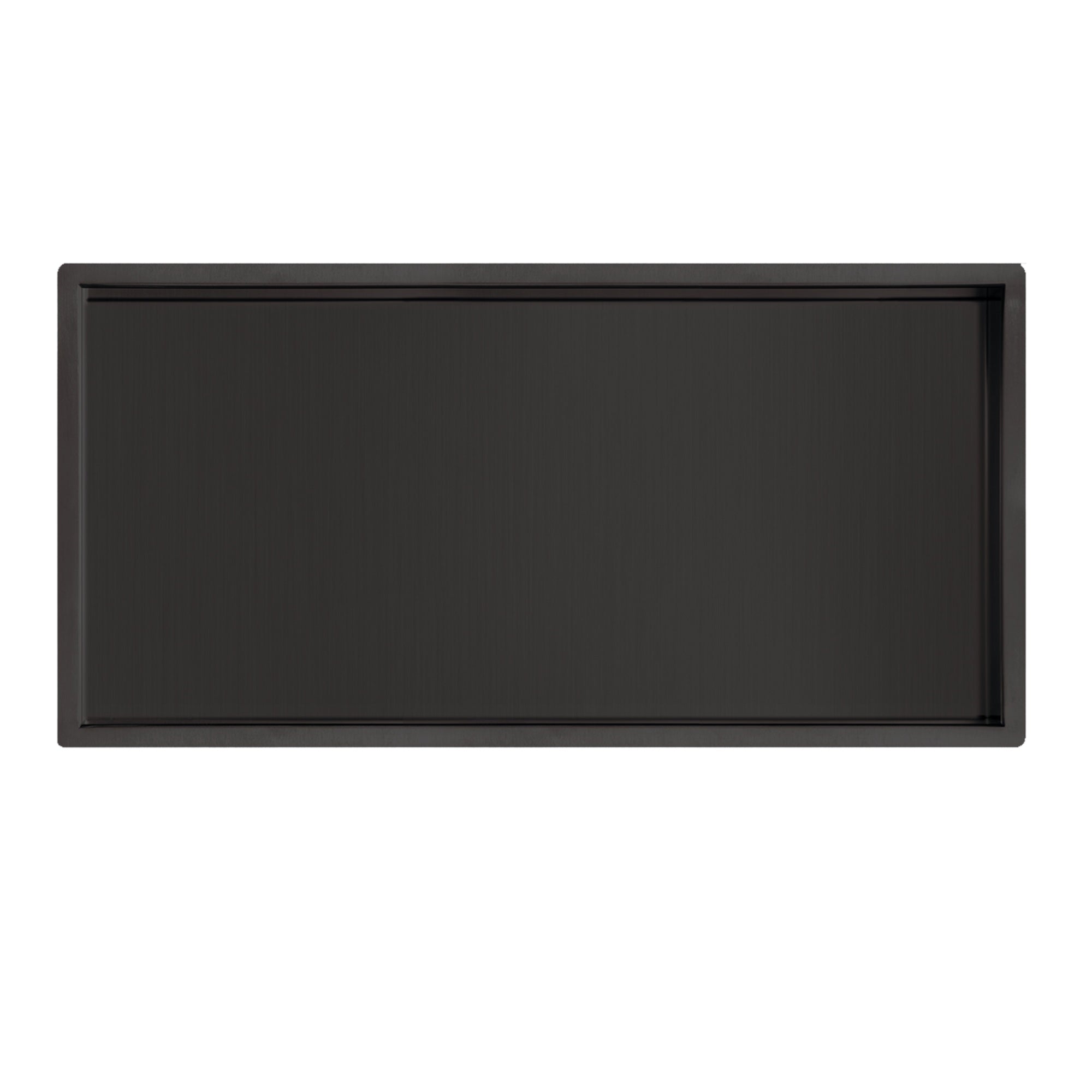 FNX Matt Black Solid Brass Recessed Wet Room Shower Niche Storage Shelf - 300x600mm Wall-Mounted