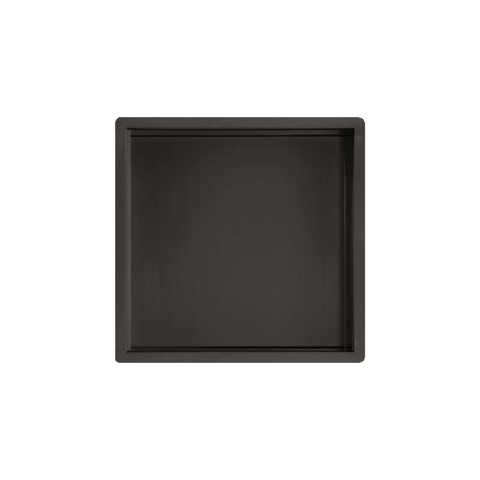 FNX Bathrooms Matt Black Solid Brass Recessed Shower Niche 300x300mm - Durable Wet Room Wall Storage