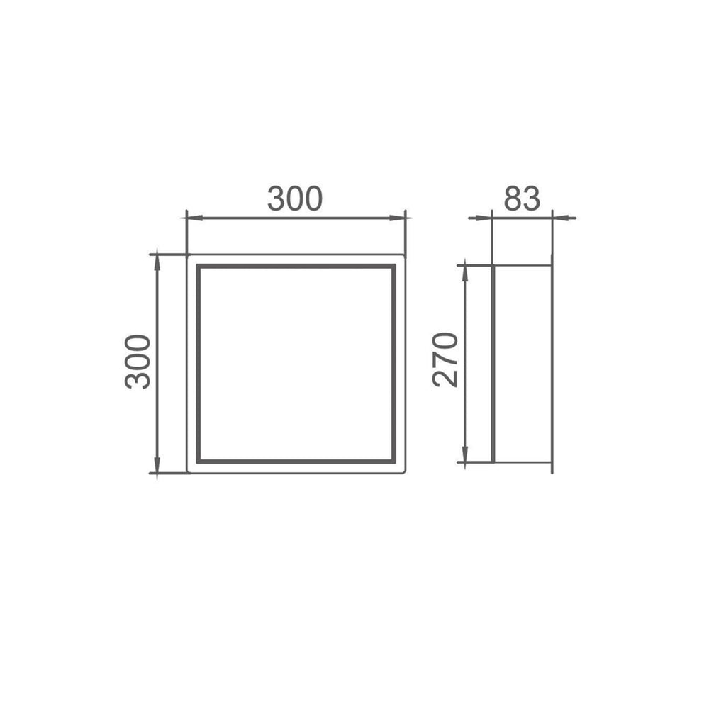 FNX Bathrooms Matt Black Solid Brass Recessed Shower Niche 300x300mm - Durable Wet Room Wall Storage