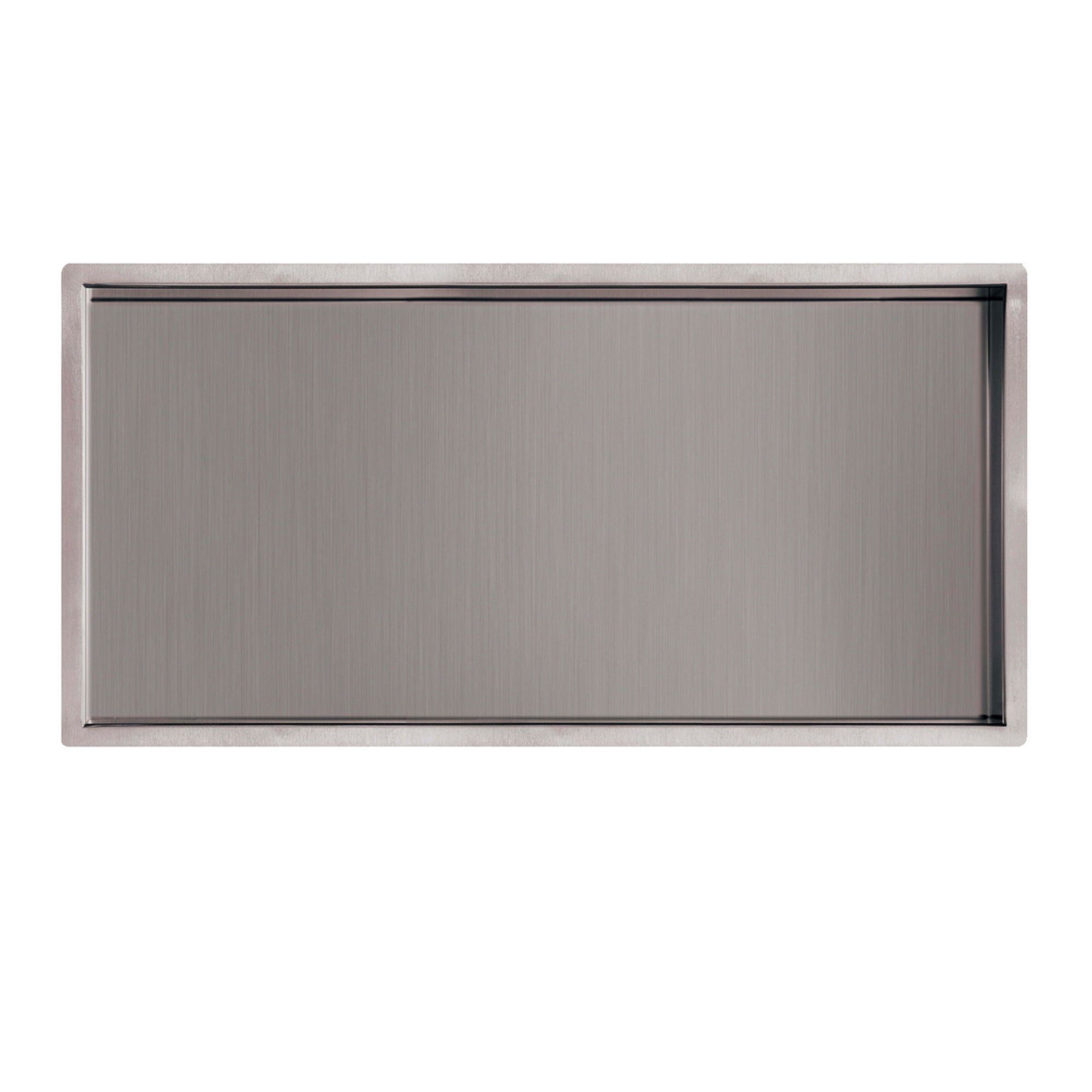FNX Bathrooms Pure Stainless Steel Recessed Shower Niche - 300x600mm Wall-Mounted Wet Room Storage Shelf