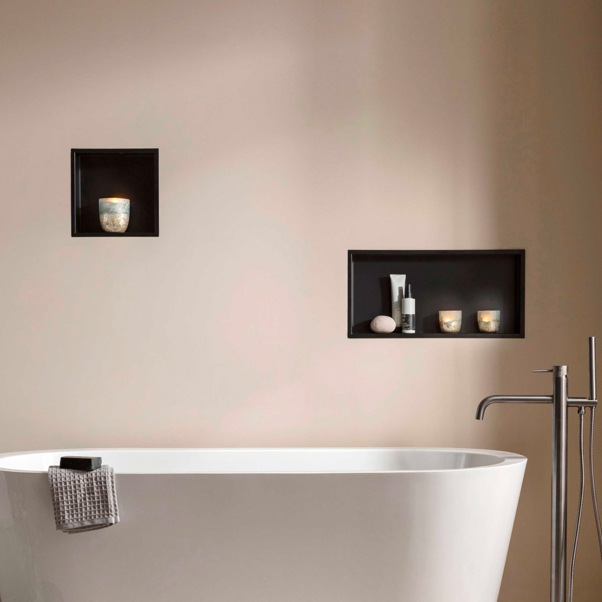 Pure Stainless Steel Wet Room Shower Niche Recessed Storage Shelf - 300x300mm