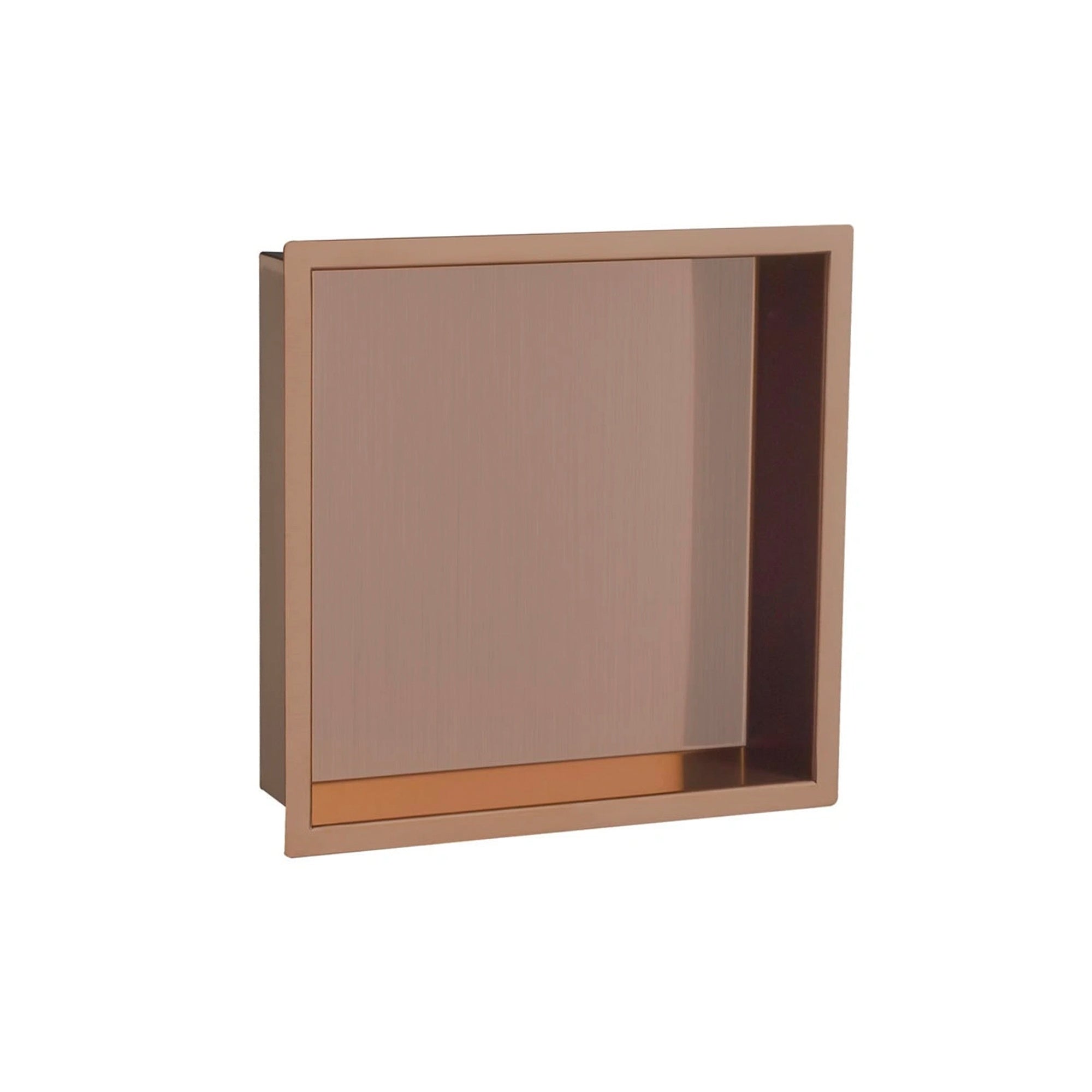 FNX 300x300mm Brushed Bronze Wet Room Shower Niche Recessed Storage Unit with Brass PVD Finish