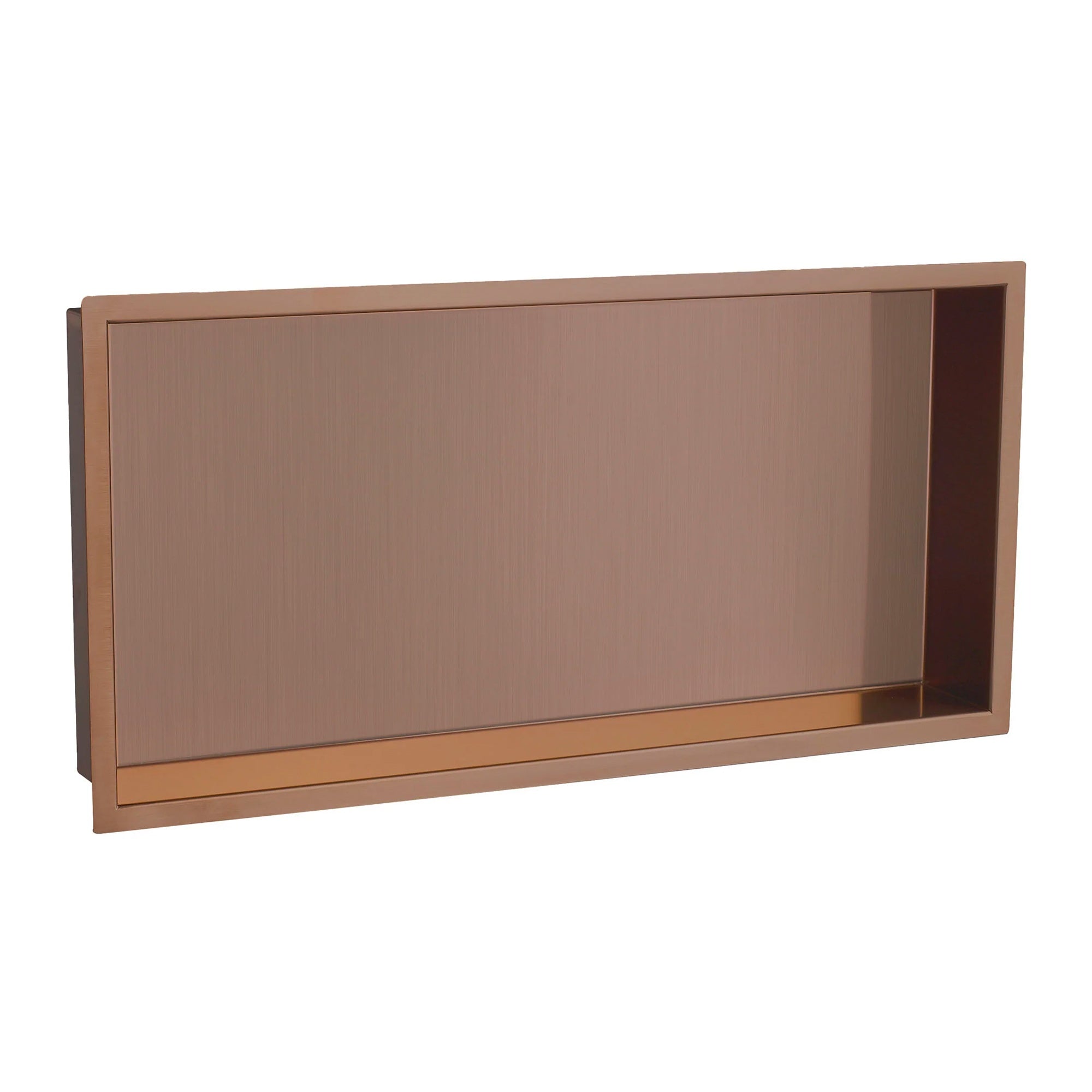 Luxury Brushed Bronze Solid Brass Wet Room Shower Niche - 300x600mm Recessed Storage Shelf
