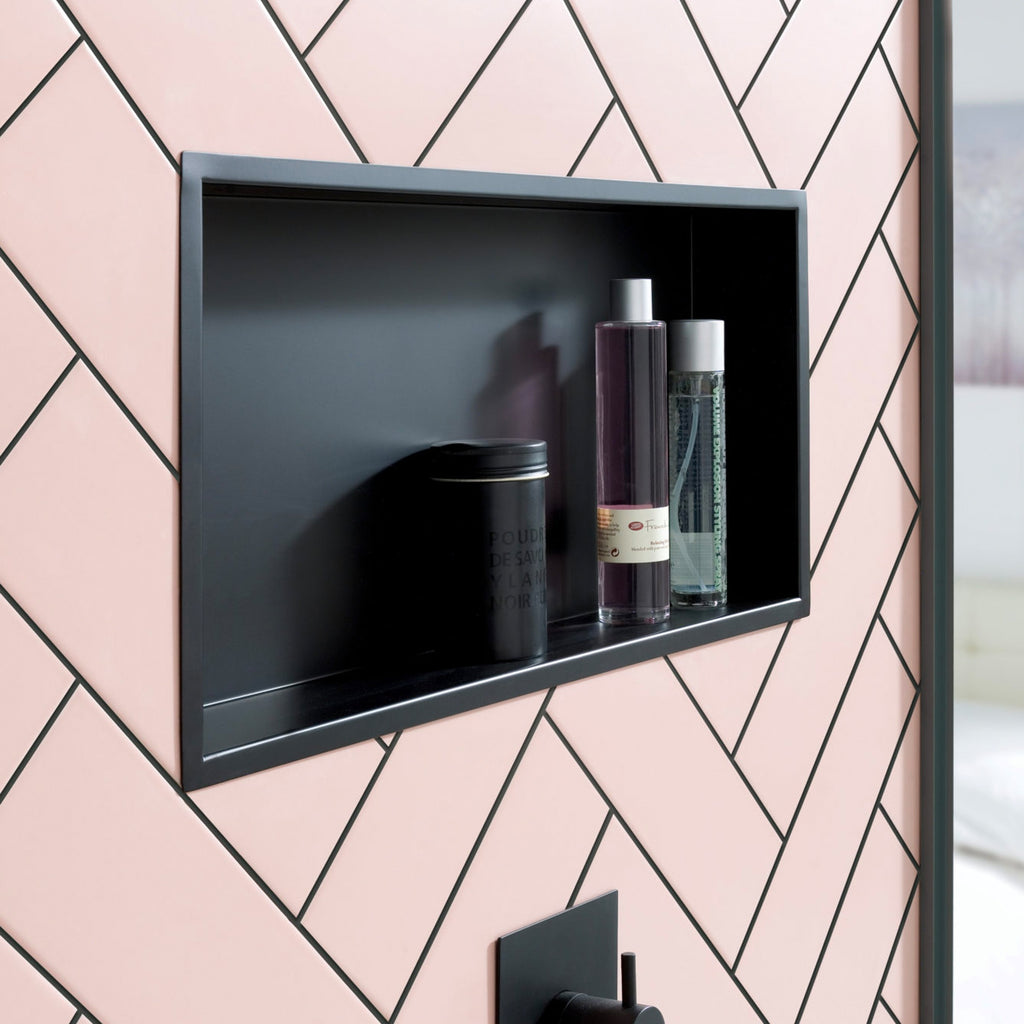 Luxury Brushed Bronze Solid Brass Wet Room Shower Niche - 300x600mm Recessed Storage Shelf