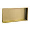 Premium Solid Brass Recessed Shower Niche in Brushed Brass 300x600mm - Wet Room Storage Shelf