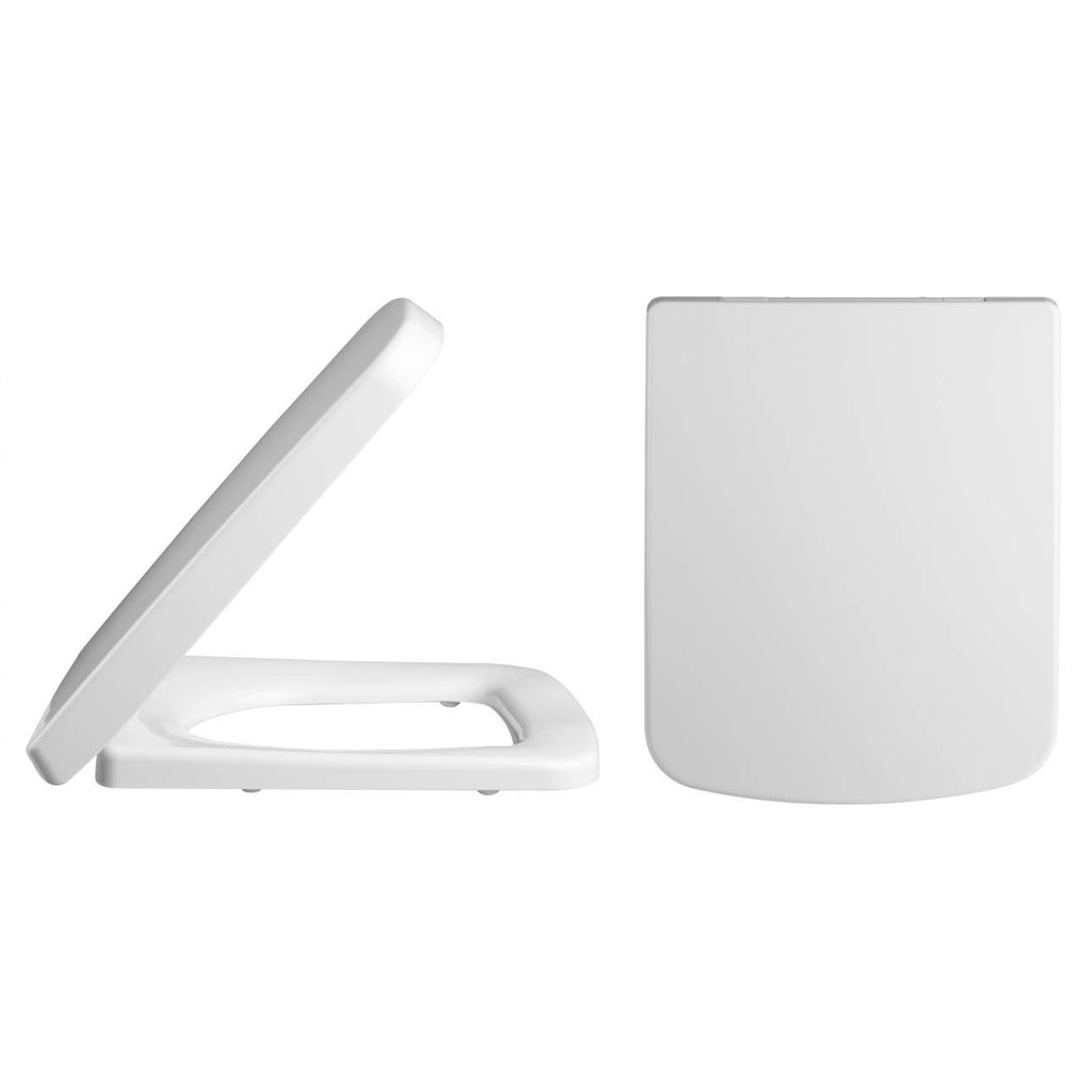 FNX Bathrooms Optic Square Soft Close Toilet Seat - Top Fix Polypropylene - White