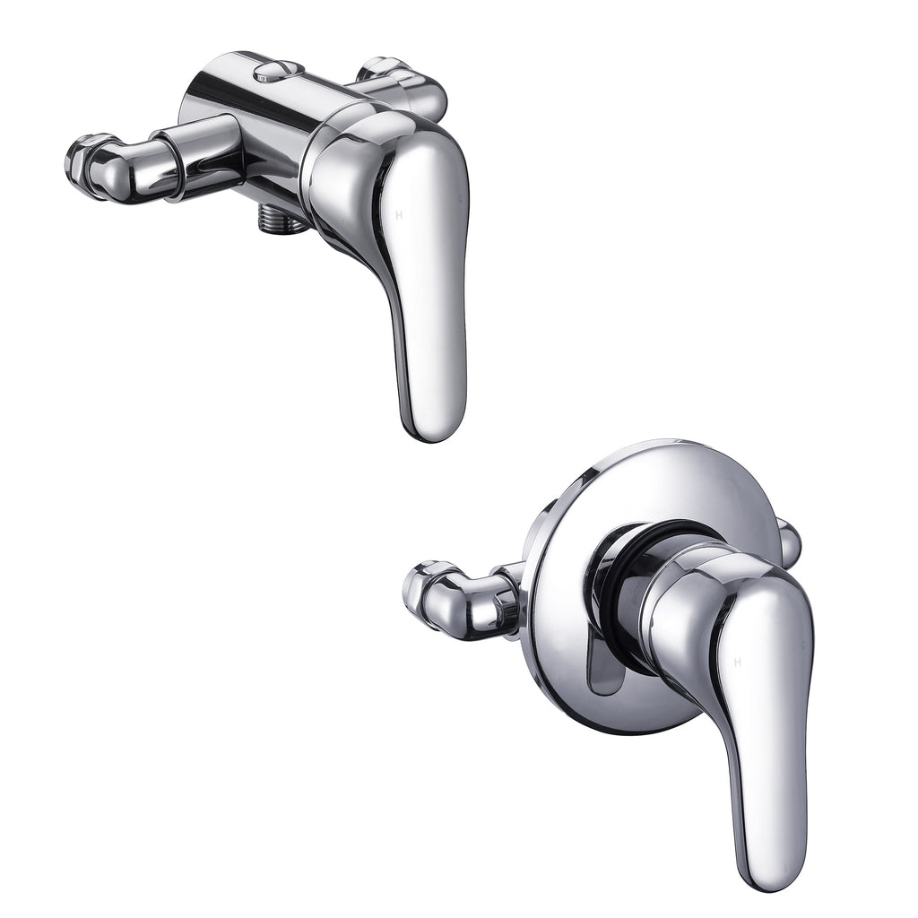 FNX Bathrooms Chrome Single Lever Shower Mixer Valve - Adjustable 135-160mm Centres - Exposed/Concealed Fit