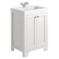 Traditional White 600mm Shaker Vanity Unit & Basin with Chrome Tap & Waste