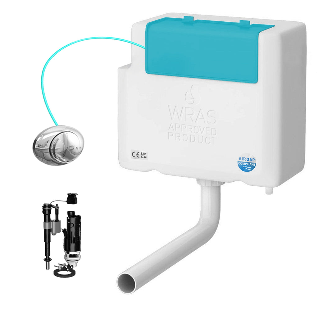 FNX Bathrooms Slim Concealed WC Cistern with Dual Flush & WRAS Approved Internals - Bottom Entry