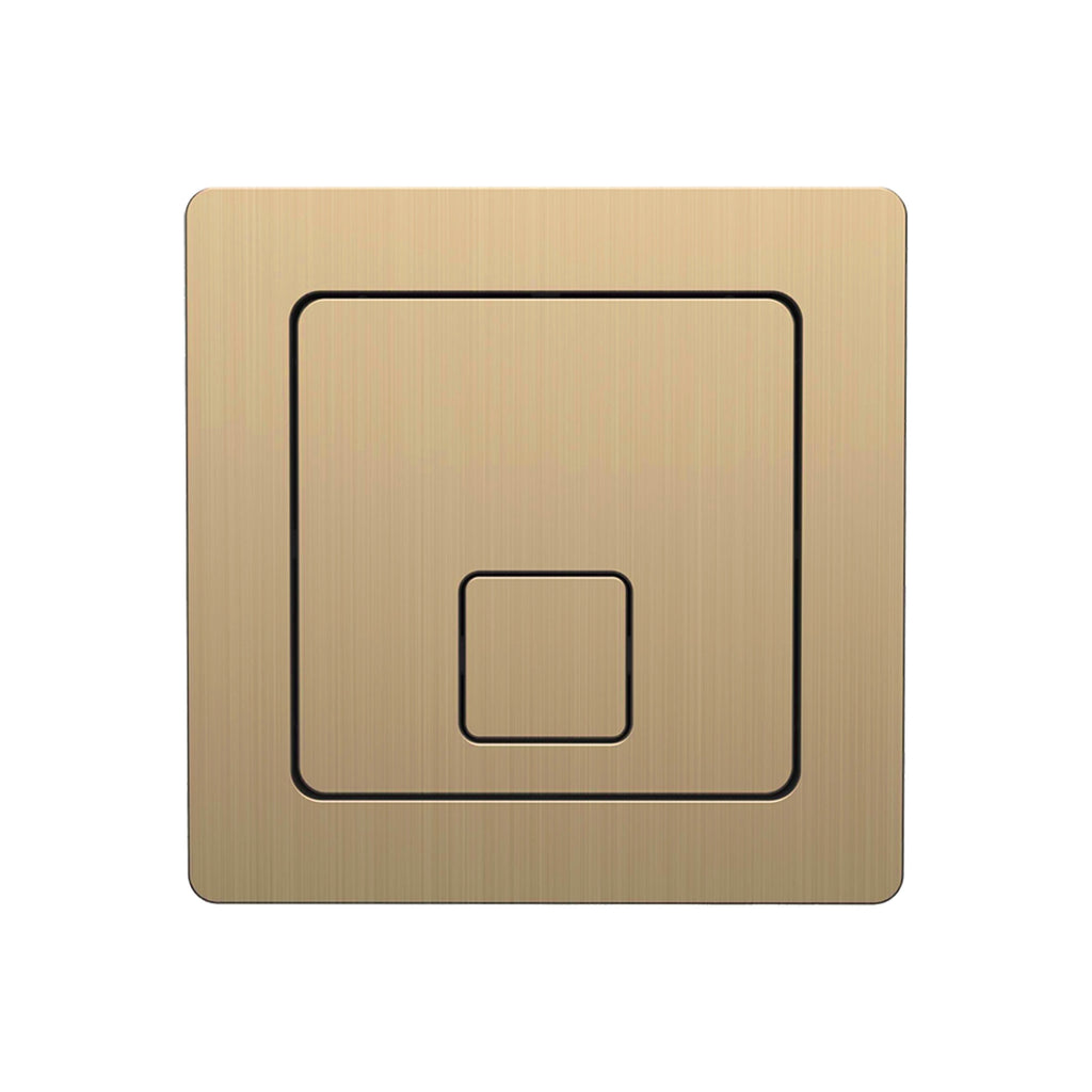 Side Entry Concealed Toilet Cistern WC with Dual Flush Square Brushed Brass Push Button - Includes WRAS Internals & Pipe