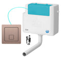 FNX Bathrooms Slim Concealed Toilet Cistern Kit with Dual Flush Brushed Bronze Square Button, WRAS Approved