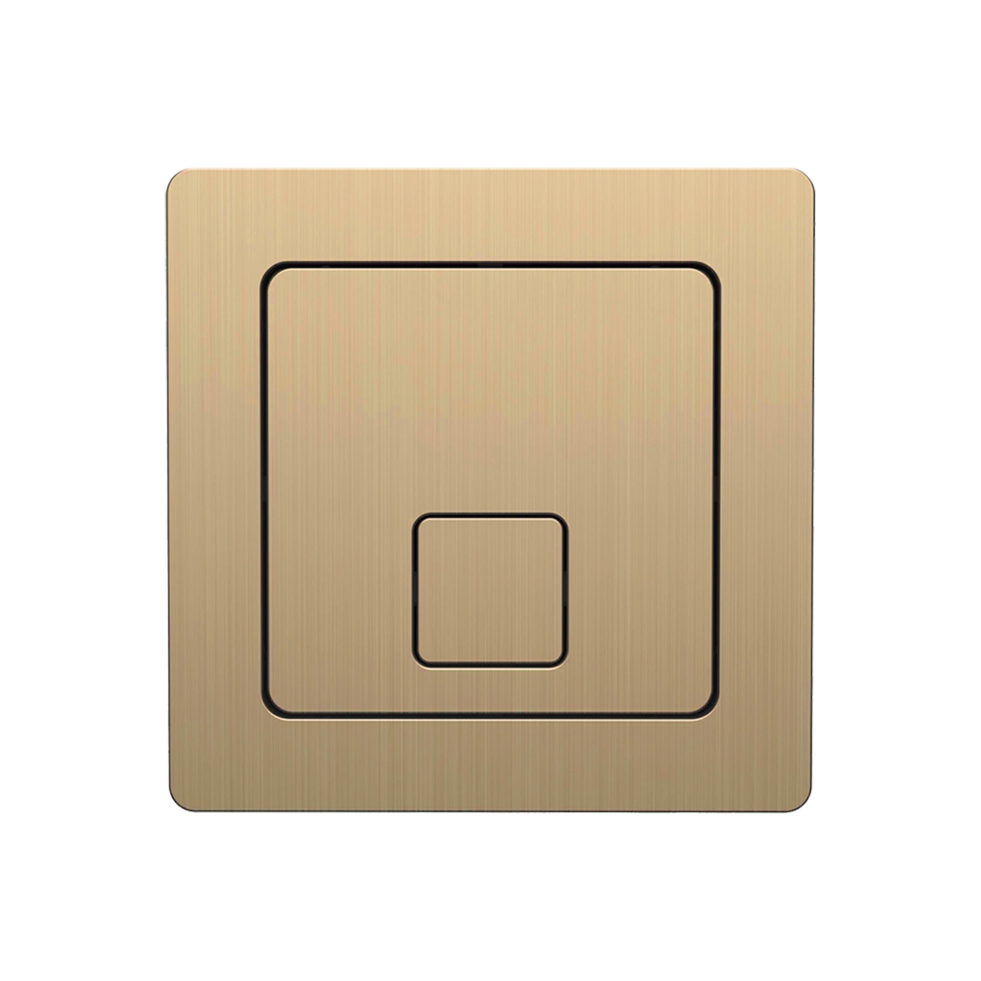 FNX Bathrooms Concealed Toilet Cistern with Dual Flush Brushed Brass Square Button, Bottom Entry & WRAS Approved