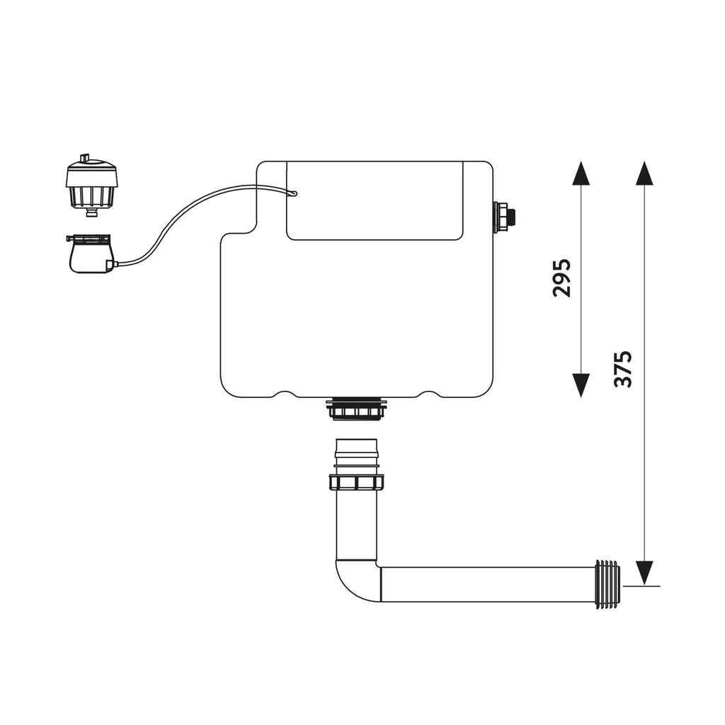 FNX Bathrooms Concealed Toilet Cistern with Dual Flush Brushed Brass Square Button, Bottom Entry & WRAS Approved