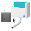 Slim Concealed Bottom Entry Toilet Cistern with WRAS Approved Dual Flush & Square Gunmetal Push Button
