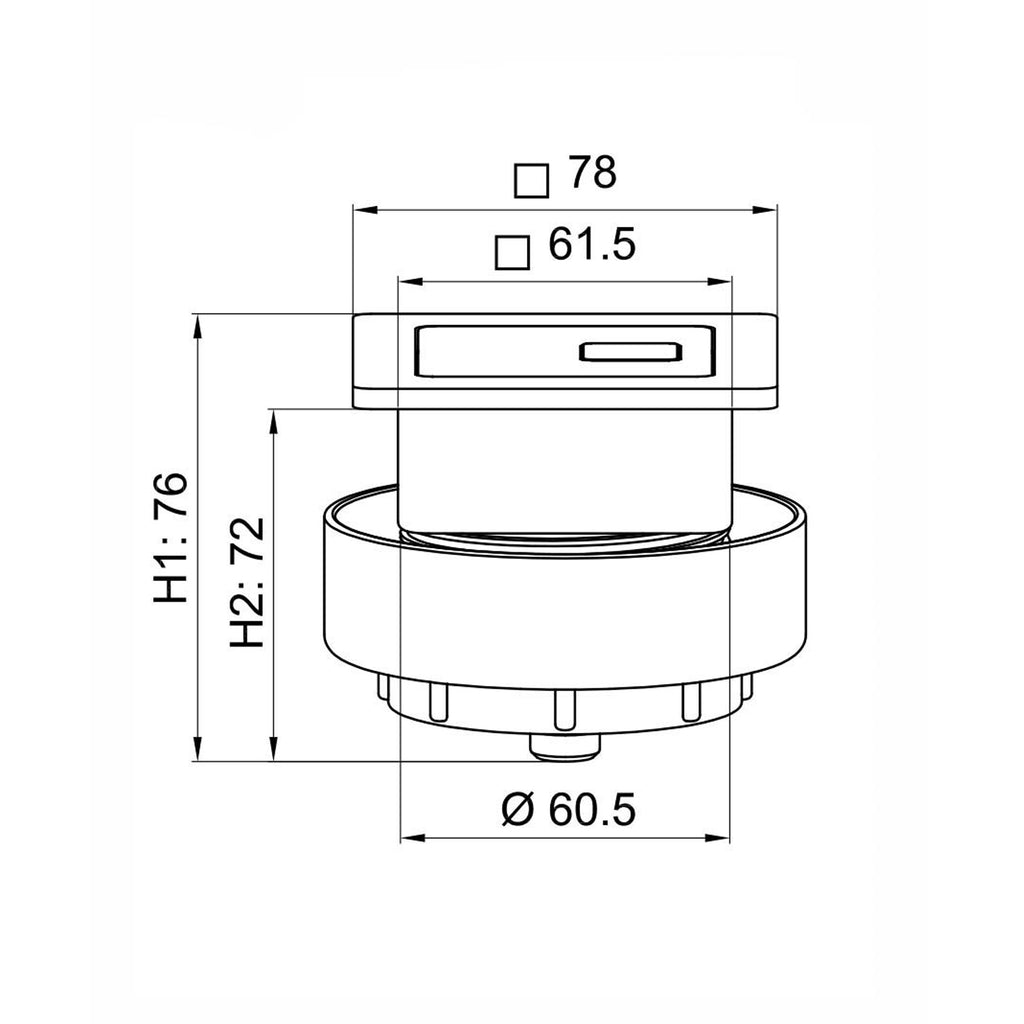 Slim Concealed Bottom Entry Toilet Cistern with WRAS Approved Dual Flush & Square Gunmetal Push Button