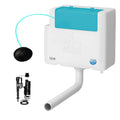 FNX Bathrooms Slim Concealed Toilet Cistern with WRAS Internals & Dual Flush Black Oval Push Button