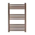 800x500mm Luxury Brushed Bronze Heated Towel Rail Radiator, Stylish Bathroom Ladder Warmer with Dual Fuel Option