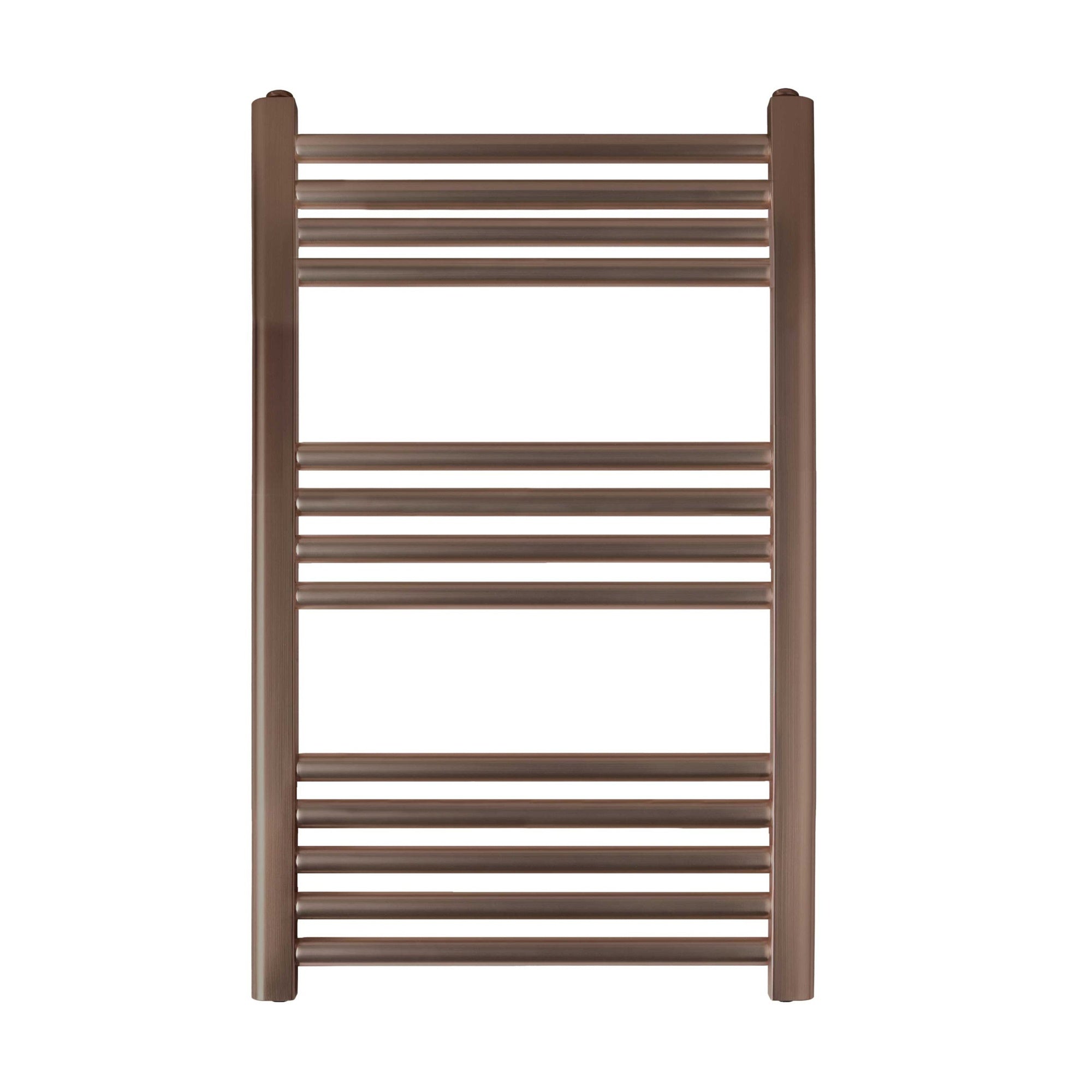 800x500mm Luxury Brushed Bronze Heated Towel Rail Radiator, Stylish Bathroom Ladder Warmer with Dual Fuel Option