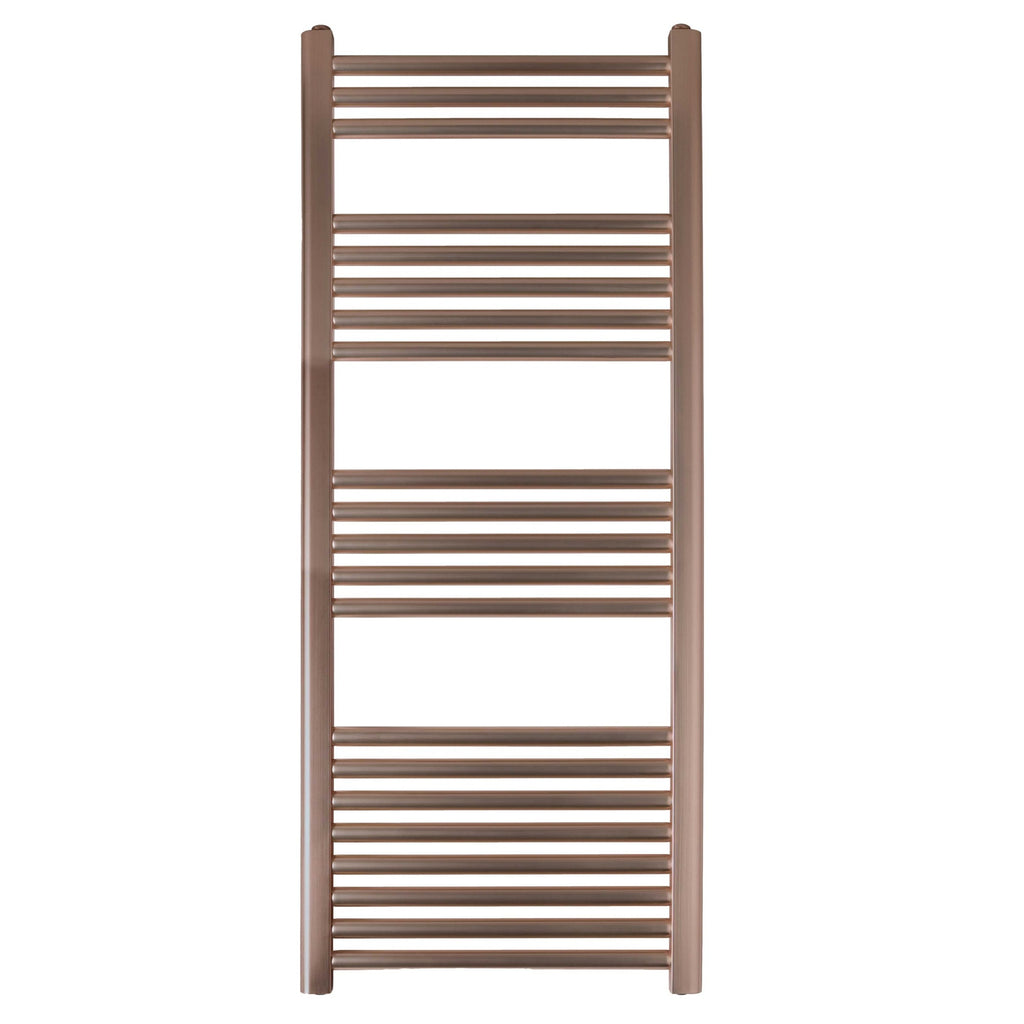 1200x400mm Luxury Brushed Bronze Vertical Heated Towel Rail Radiator, Dual Fuel & High Heat Output
