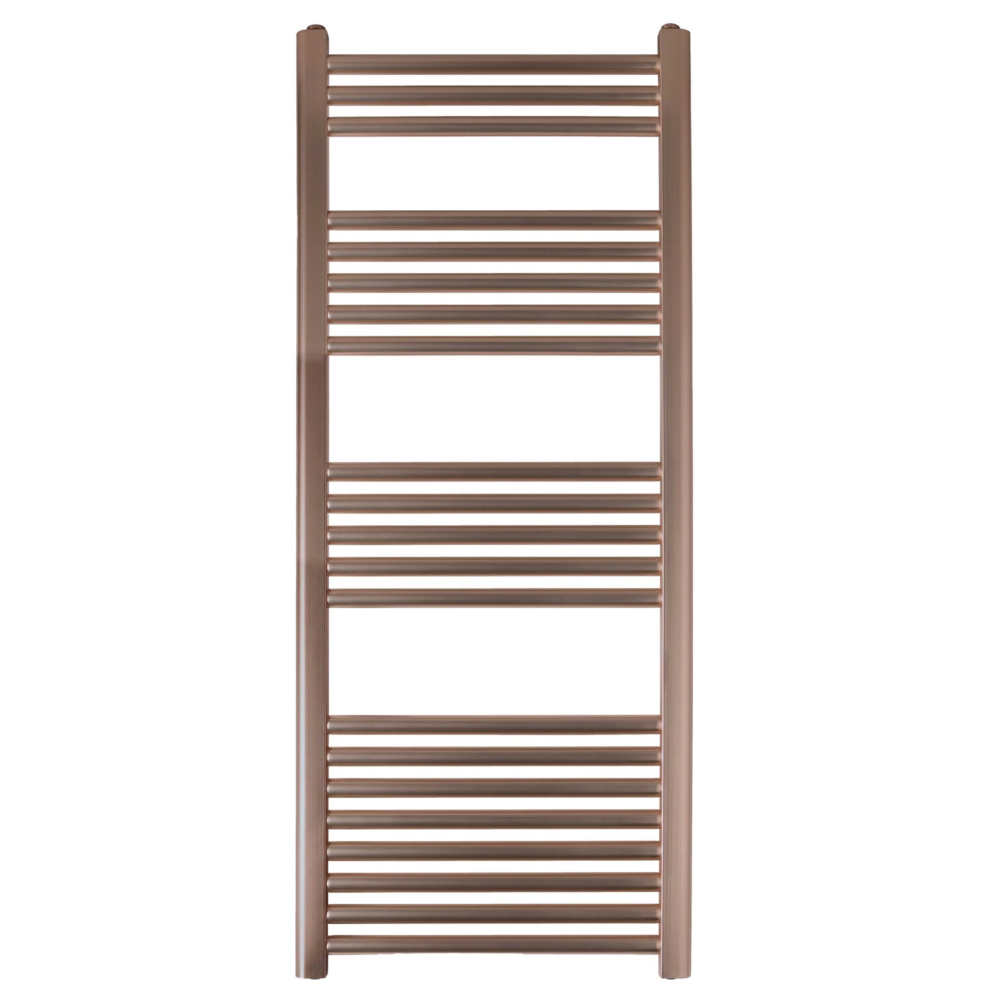 1200x400mm Luxury Brushed Bronze Vertical Heated Towel Rail Radiator, Dual Fuel & High Heat Output
