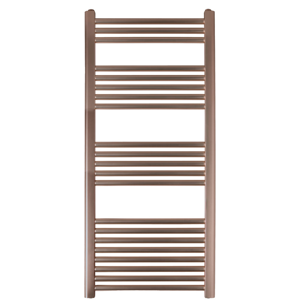 FNX Bathrooms 1200x500mm Luxury Brushed Bronze Mild Steel Heated Towel Rail Radiator for Bathrooms