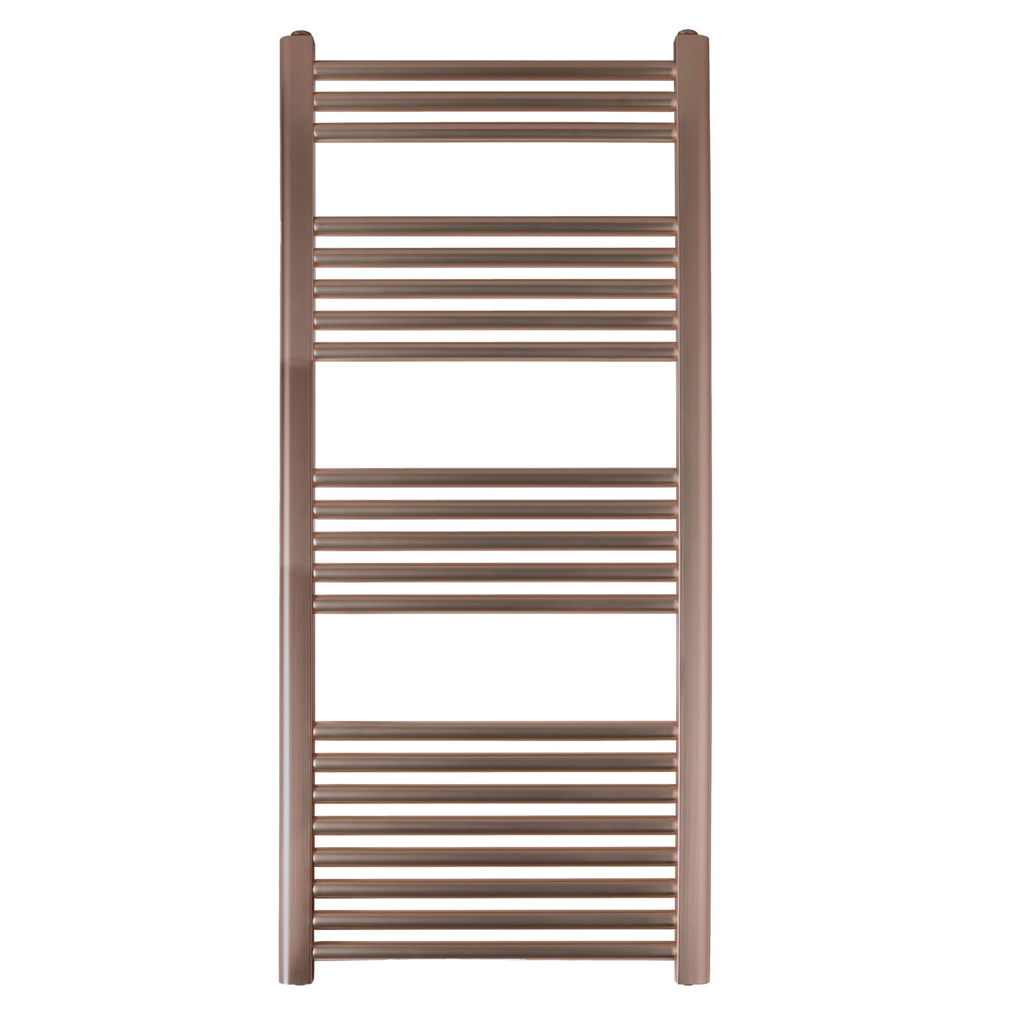 FNX Bathrooms 1200x500mm Luxury Brushed Bronze Mild Steel Heated Towel Rail Radiator for Bathrooms