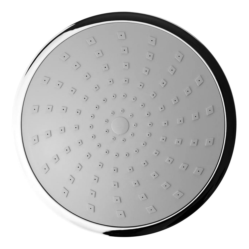 FNX Bathrooms 200mm Round Chrome Fixed Shower Head with Swivel & Easy-Clean Nozzles