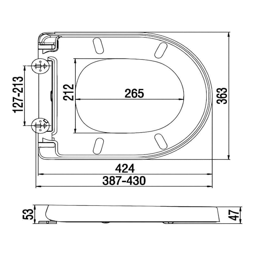 RAK Resort D-Shaped Soft Close Quick Release Wrap-Over Toilet Seat