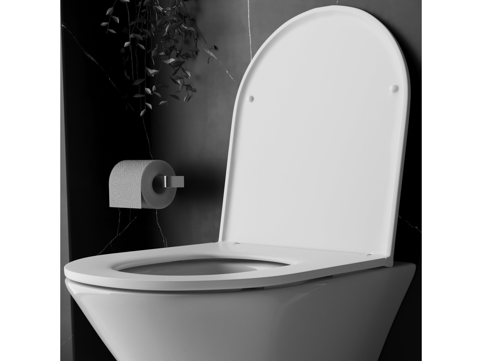 RAK Resort D-Shape Toilet Seat, Soft Close & Quick Release, Slimline Gloss White Thermoplastic