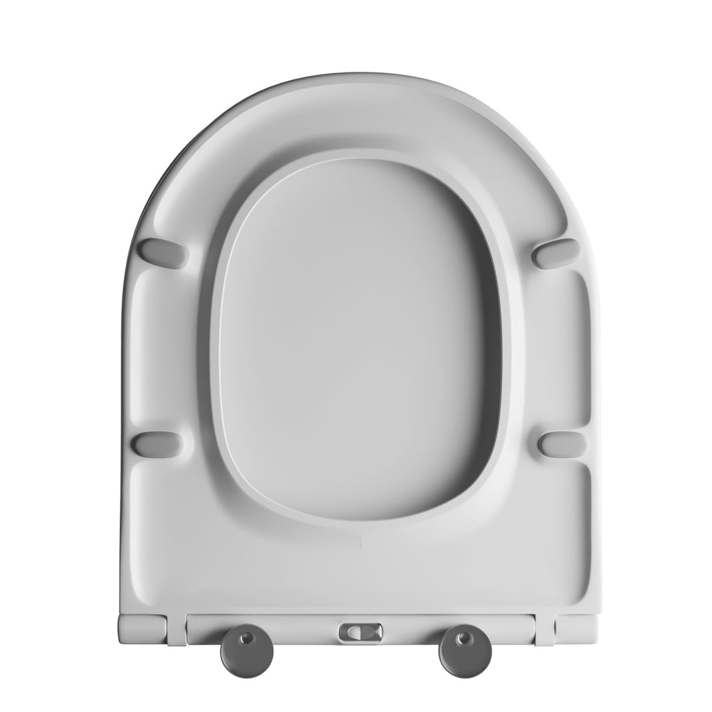 RAK Resort D-Shape Toilet Seat, Soft Close & Quick Release, Slimline Gloss White Thermoplastic