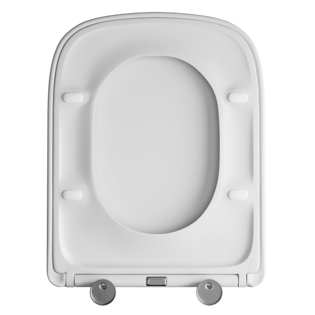 RAK Series 600 Genuine Square Toilet Seat - Soft Close & Quick Release, Top Fix, Gloss White Thermoplastic