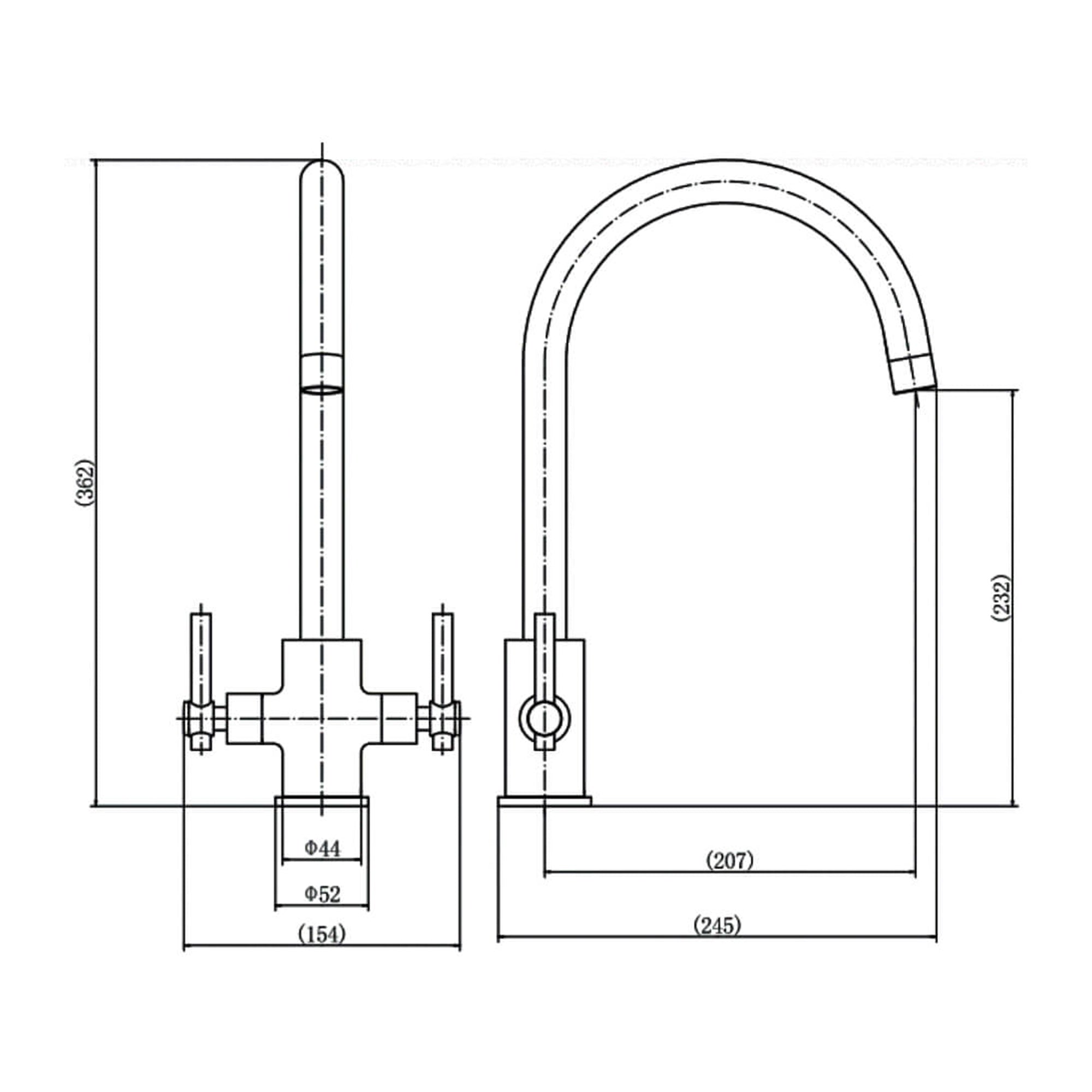 Luxury Matt Black Dual Lever Kitchen Sink Mixer Tap with Matching Basket Strainer Waste & Round Overflow