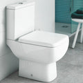 RAK Series 600 Square Compact Short Projection Close Coupled Toilet & Dual Flush WC with Soft Close, Quick Release Wrap Over Seat