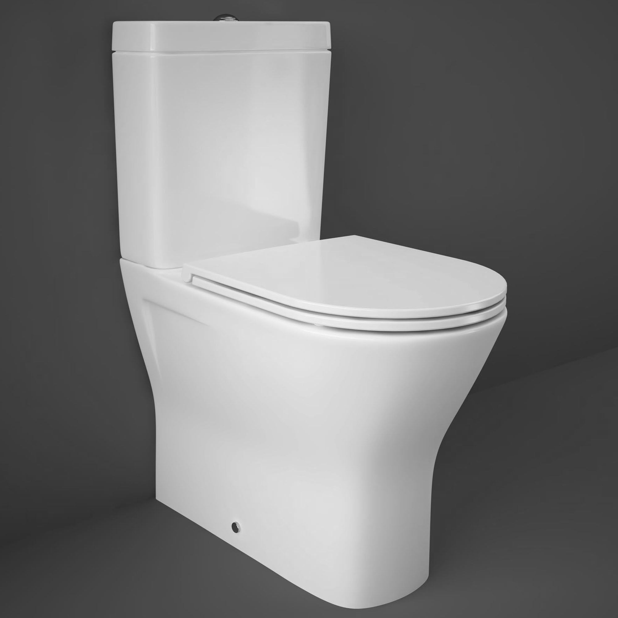 RAK Ceramics Resort Mini D-Shape Rimless Close-Coupled Toilet with Soft-Close Slimline Seat