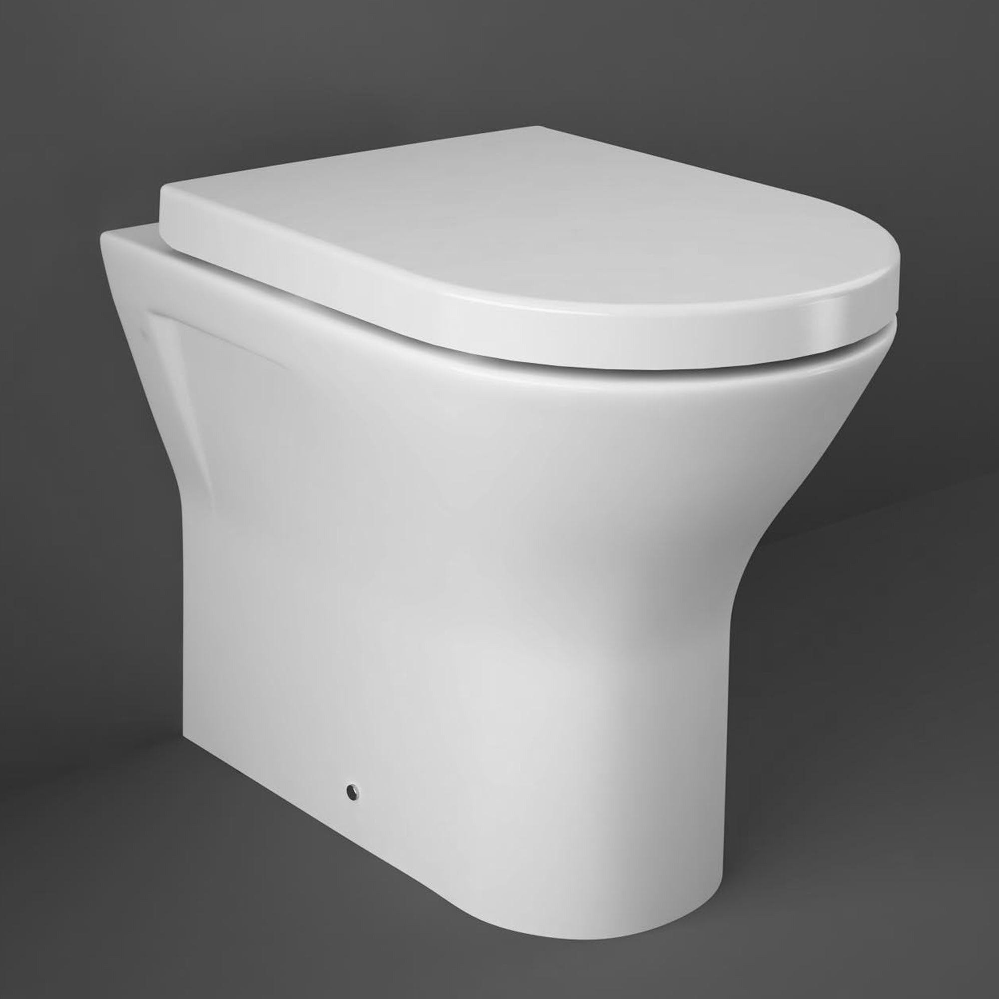 RAK Resort D-Shape Back to Wall WC Toilet Pan with Soft Close & Quick Release Seat, Alpine White