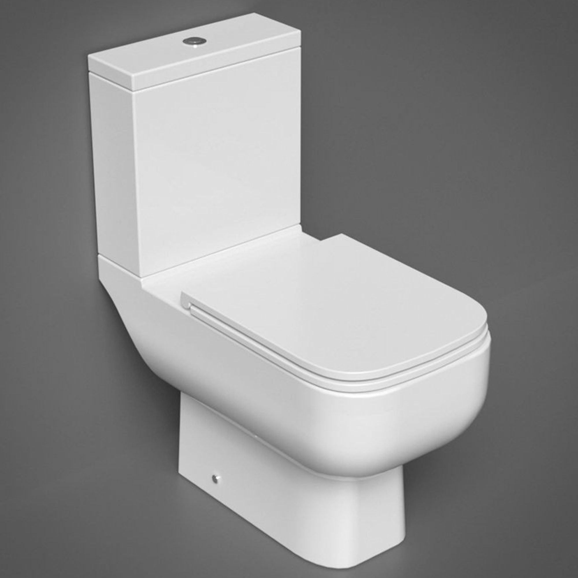 RAK Series 600 Square Compact Close-Coupled Toilet with Soft-Close Seat - Gloss Alpine White