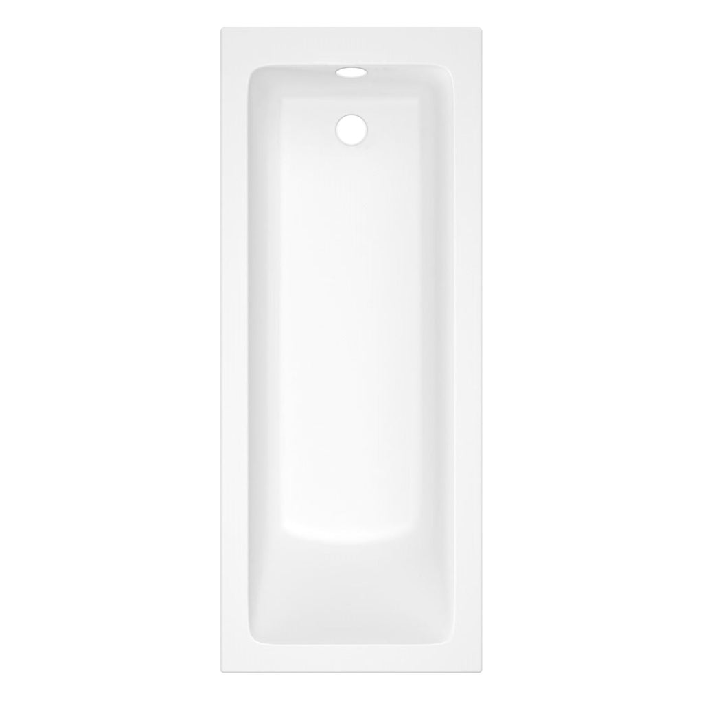 RAK Karla 1700x700mm Straight Single Ended Bath with Adjustable Legs - Gloss Alpine White Lucite Acrylic