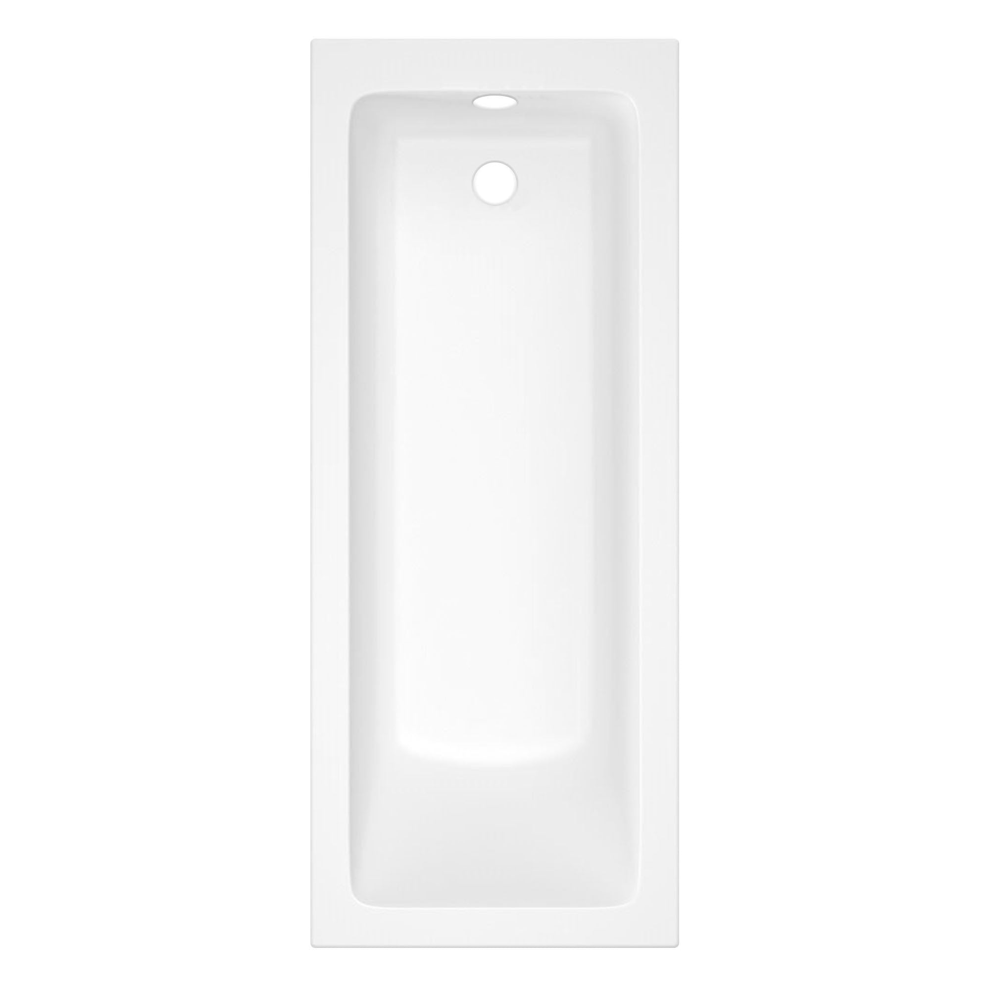 RAK Karla 1700x700mm Straight Single Ended Bath with Adjustable Legs - Gloss Alpine White Lucite Acrylic